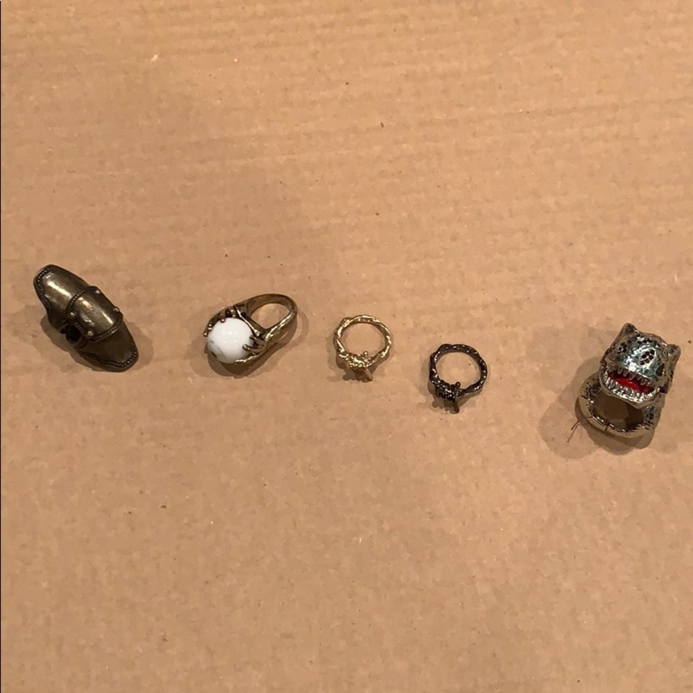 Set of 5 Costume Rings - Size 7